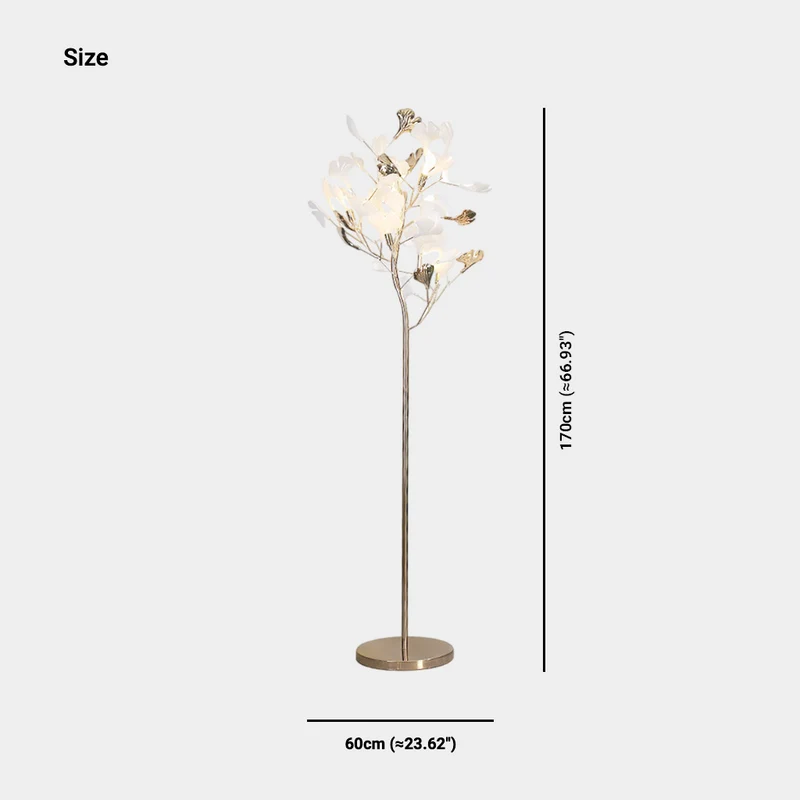 Floor Lamp Nordic Decorative Ceramic Ginkgo Leaves