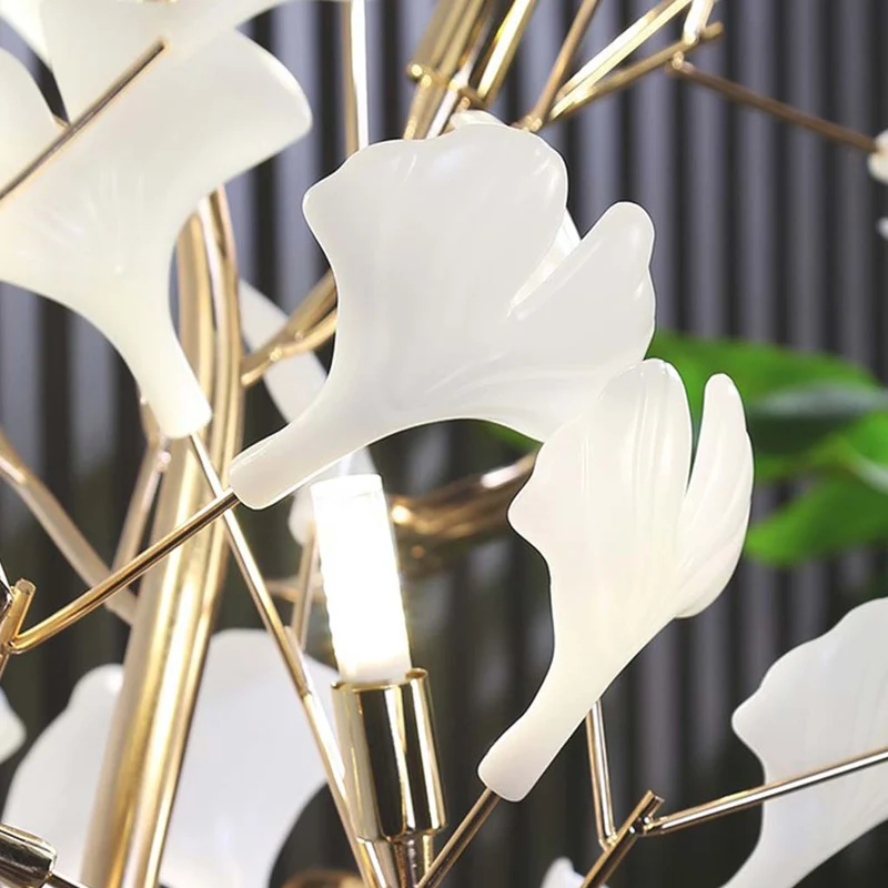 Floor Lamp Nordic Decorative Ceramic Ginkgo Leaves