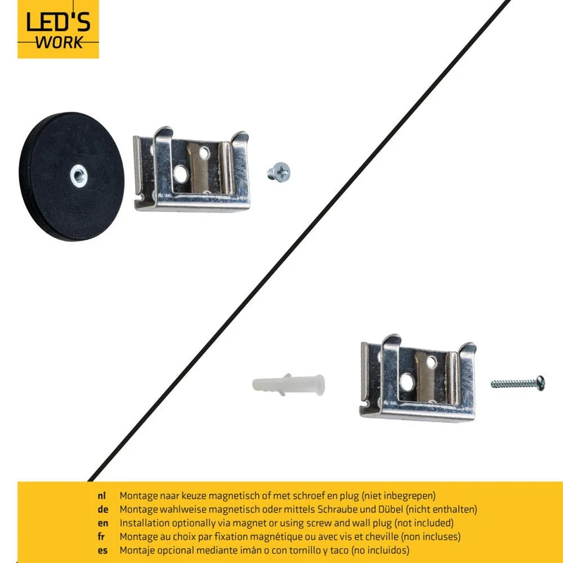 LED's Work LICHTSCHLAUCH Zubehör - Magnet - 19mm Ø47mm - Schwarz
