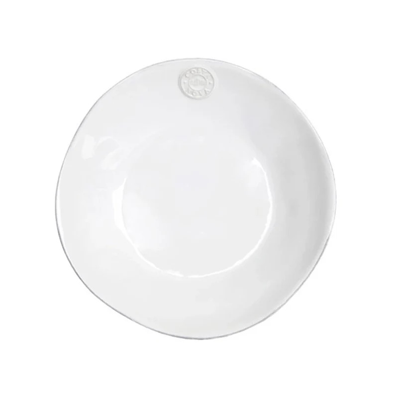 6-er Set Weißer Pastateller aus Steinzeug, 25 cm in Weiß "Porto"
