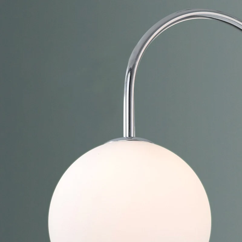 Chandelier Nordic Bauhaus Chrome Glass Globe, 3 Lights