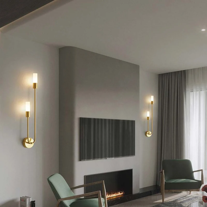 LED Wall Sconce Light Stylish Art Deco Candle, Brass / Black