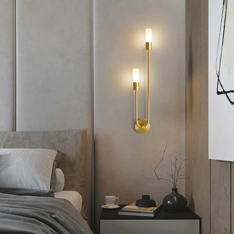 LED Wall Sconce Light Stylish Art Deco Candle, Brass / Black
