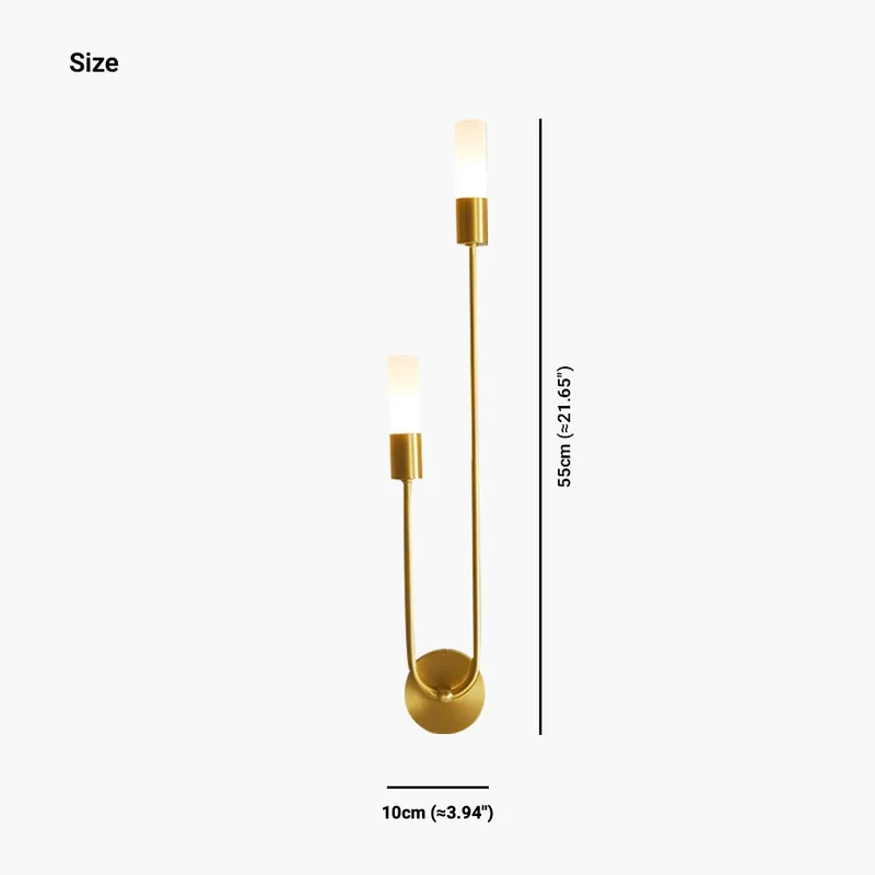 LED Wall Sconce Light Stylish Art Deco Candle, Brass / Black