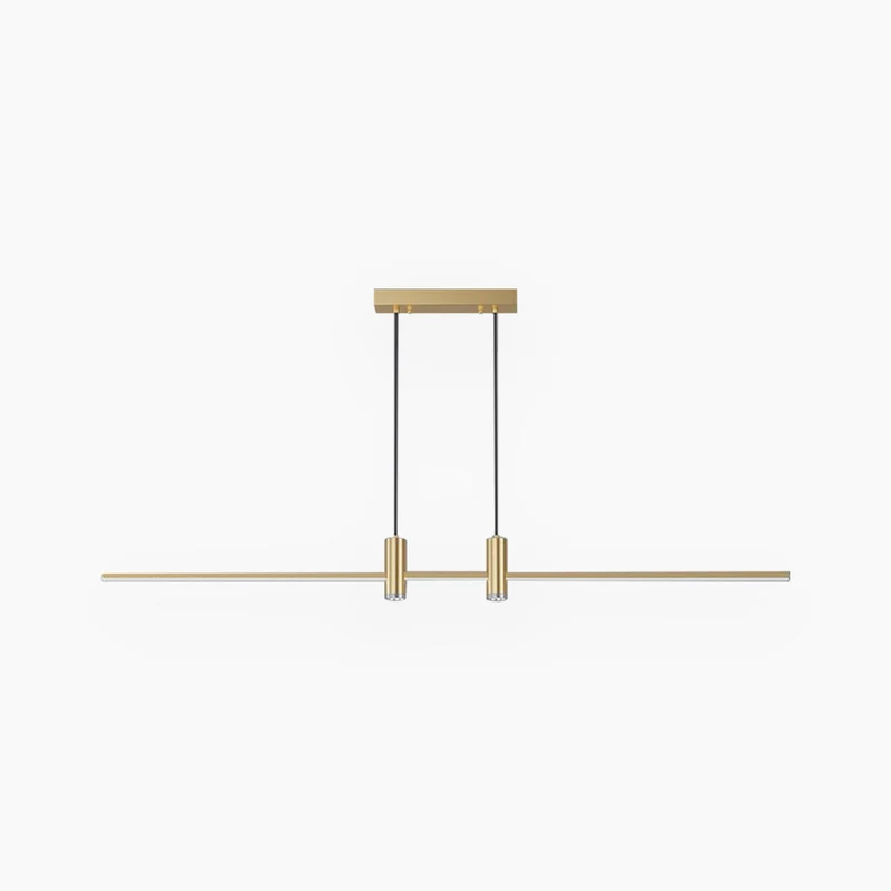 Pendant Light Minimalist Linear LED with Spotlights, Black/Gold