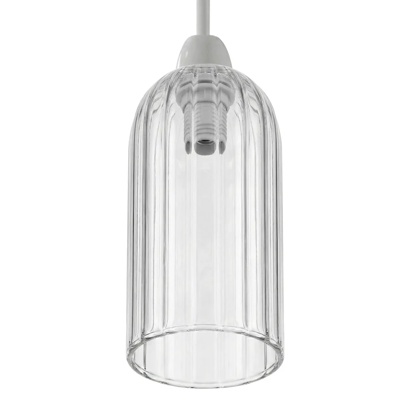 Riffle Glas Lampenschirm Getöntem, Ersatz-zylindrischer Schirm E27 ~3555