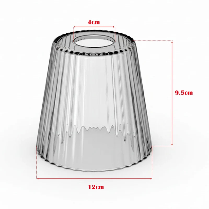 Geriffelter Glas Lampenschirm Ø 12cm | E27 B22 Ersatzglas Rauchgrau ~3525