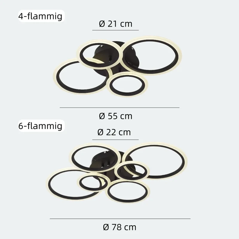 Moderne LED Ring Deckenleuchte fürs Wohnzimmer