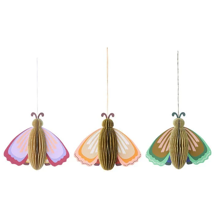 Papier-Anhänger Butterflies 3er Set - Bungalow DK