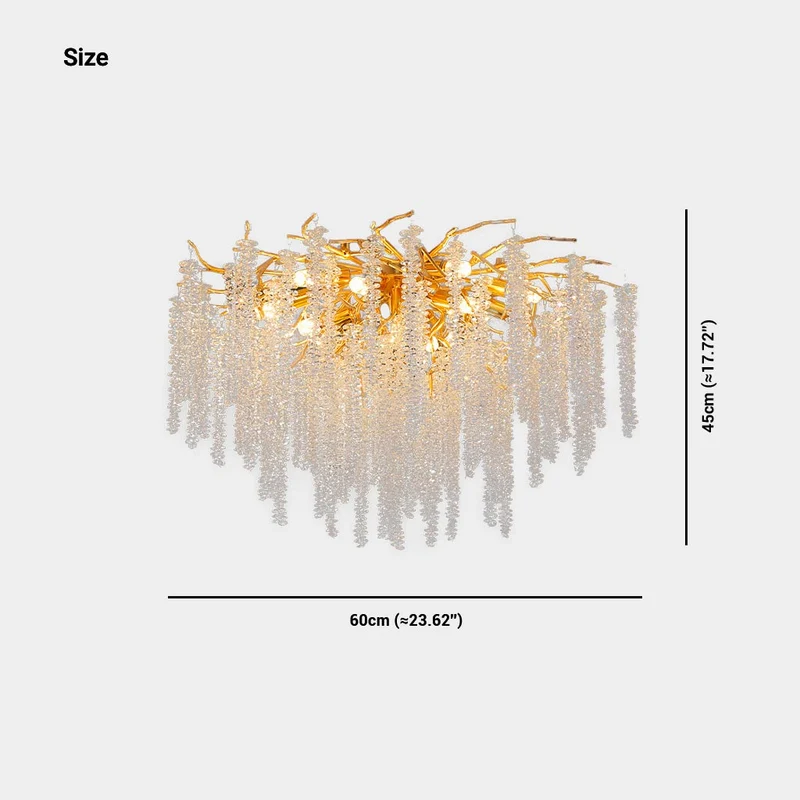 Pendant Chandelier / Flush Mount Ceiling Light Tree Branch Crystal Willow