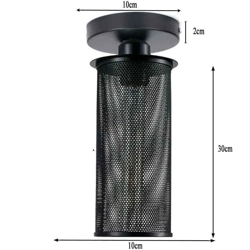 Industrial Deckenleuchte aus schwarzem Metallgeflecht im Chic Design ~3562