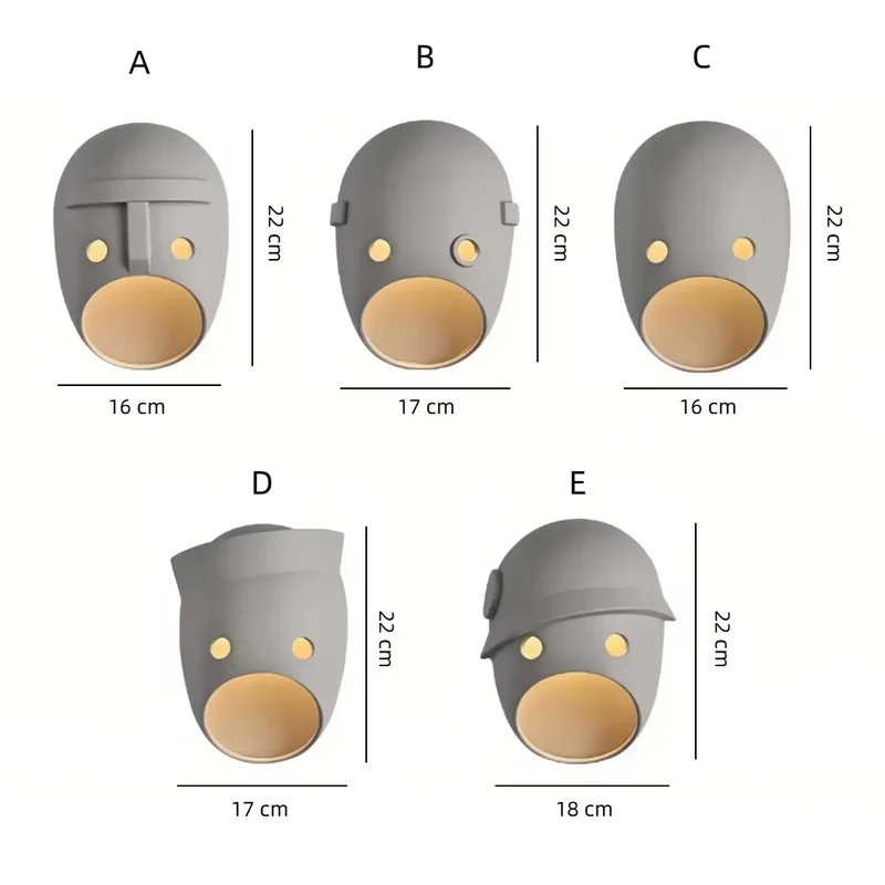Moderne Design Wandleuchte in Maskenform für Wohnzimmer