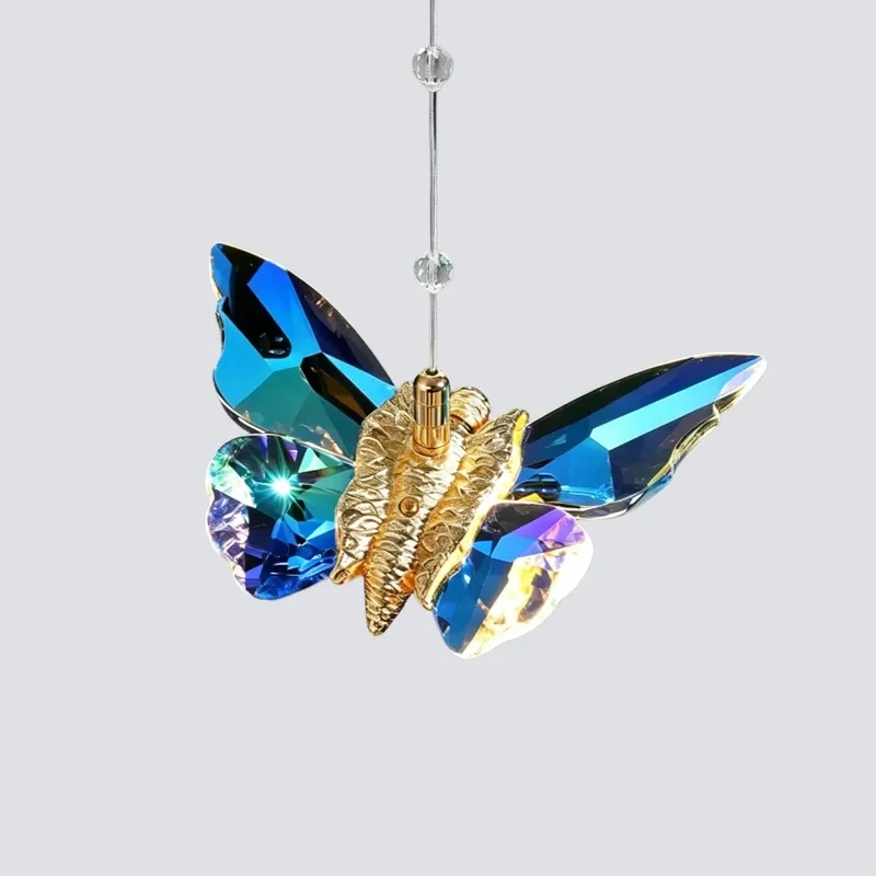 Moderne Schmetterling-Pendelleuchte aus Kristall für Schlafzimmer