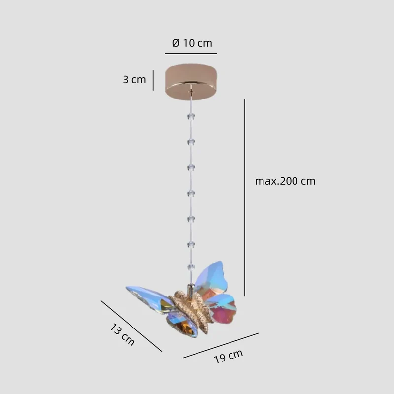 Moderne Schmetterling-Pendelleuchte aus Kristall für Schlafzimmer
