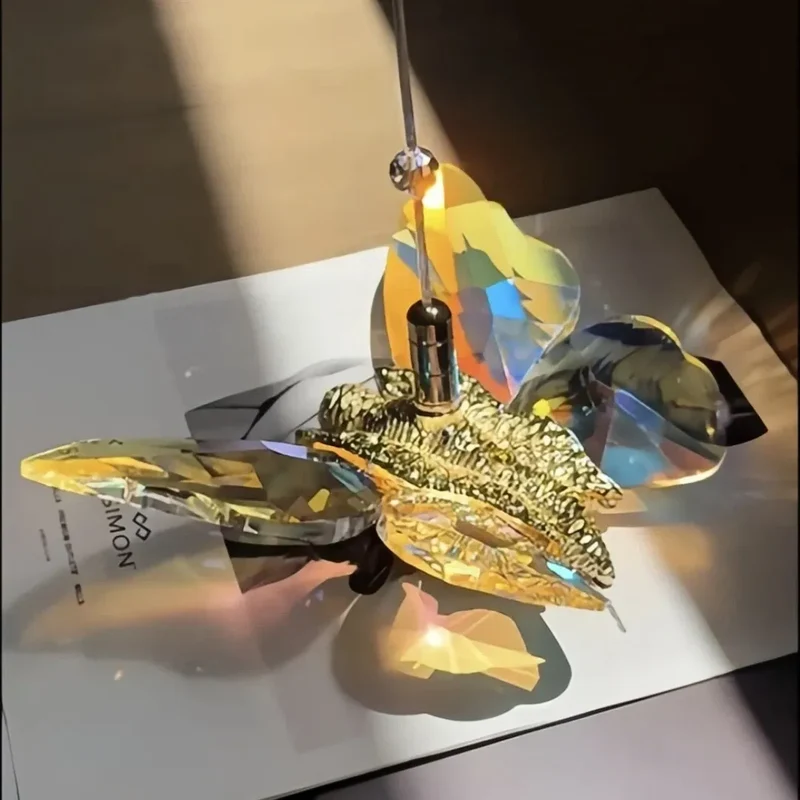 Moderne Schmetterling-Pendelleuchte aus Kristall für Schlafzimmer