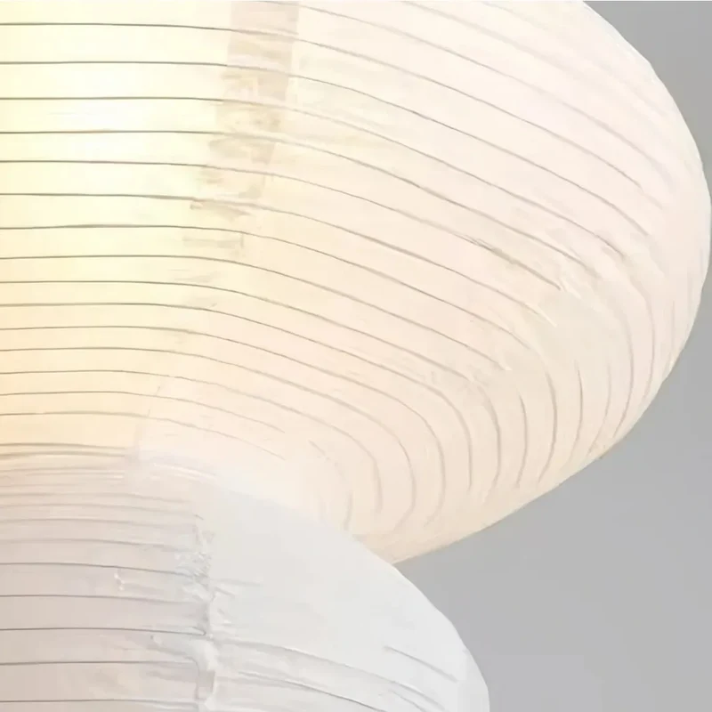 Japanische Reispapier Pendelleuchte im Lampion-Design für Esszimmer Weiß