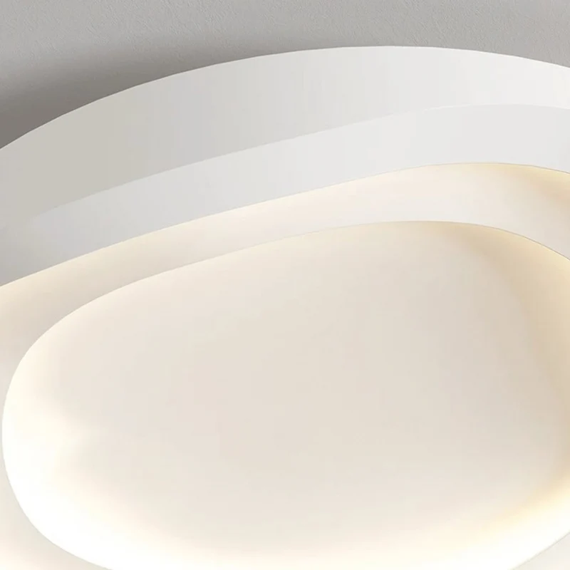 Flush Mount Ceiling Light Minimalist Wave LED Dimmable, White