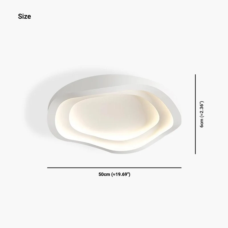 Flush Mount Ceiling Light Minimalist Wave LED Dimmable, White