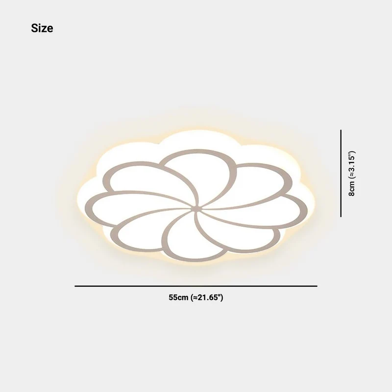 Flush Mount Ceiling Light Decorative Flower, White