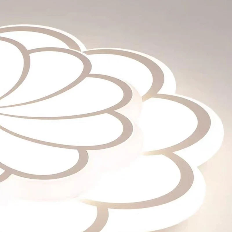 Flush Mount Ceiling Light Decorative Flower, White