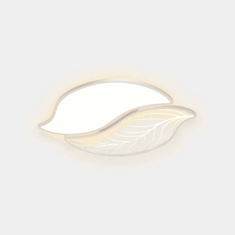 Flush Mount Ceiling Light Unique Leaf LED Dimmable, White/Black