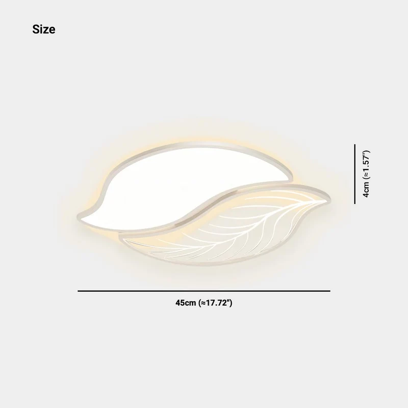 Flush Mount Ceiling Light Unique Leaf LED Dimmable, White/Black
