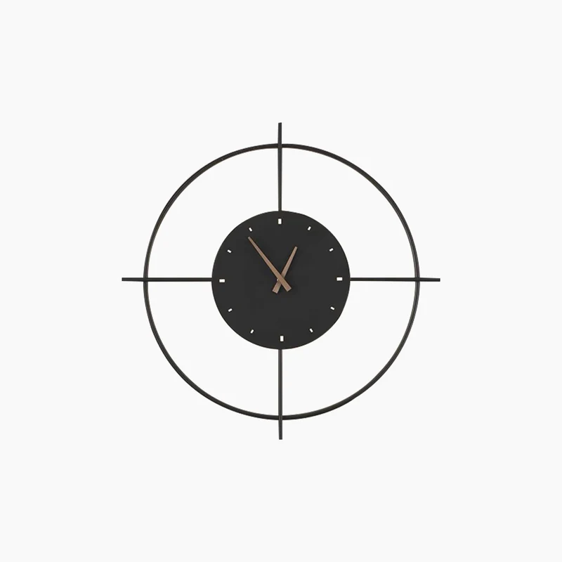 Mute Wall Clock LED Light Decorative, Black / Gold