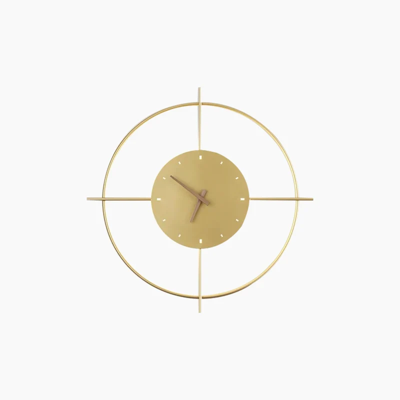 Mute Wall Clock LED Light Decorative, Black / Gold