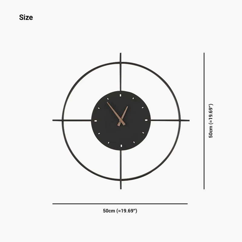 Mute Wall Clock LED Light Decorative, Black / Gold