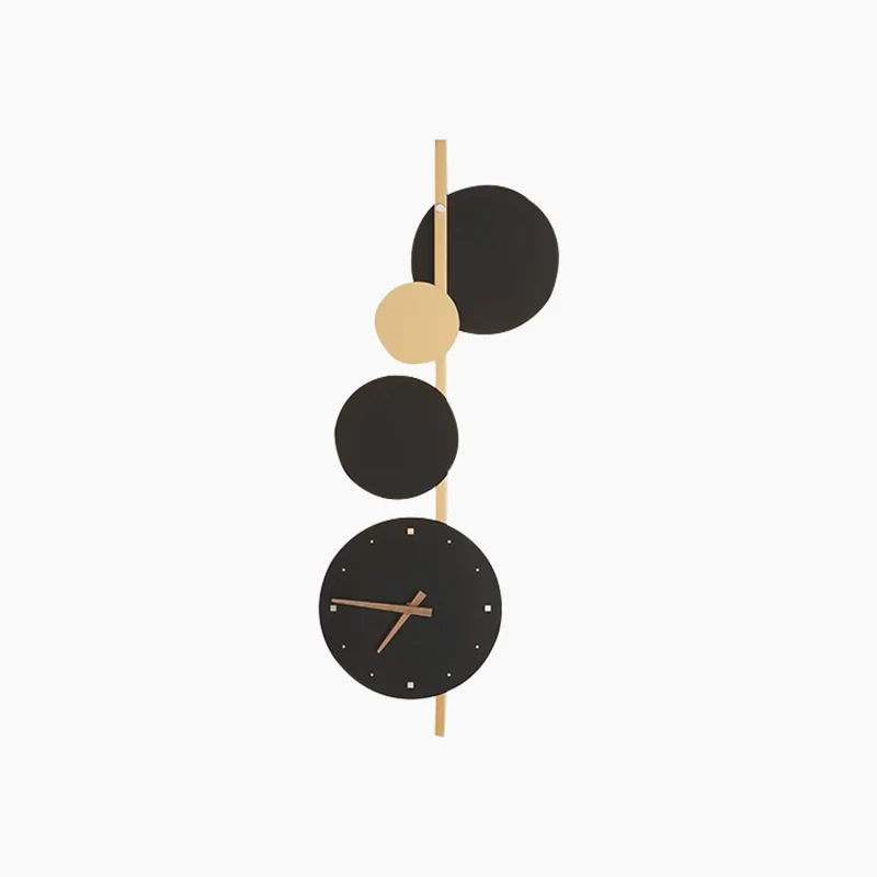 Wall Clock LED Light Modern Art Deco, Black & Gold