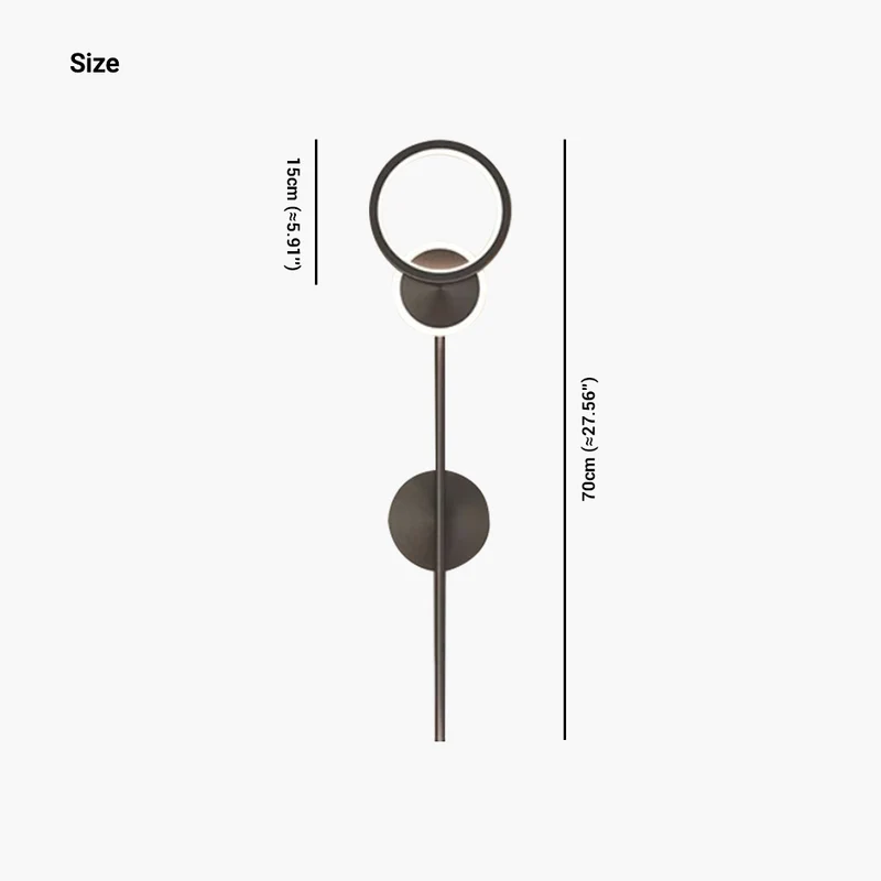 Wall Lamp Minimalist Copper LED for Bedroom, Black / Gold
