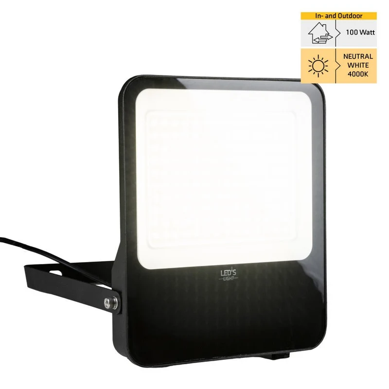 LED-Flutlicht – 100 W, 9600 lm, 4000 K – Schwarz – IP65