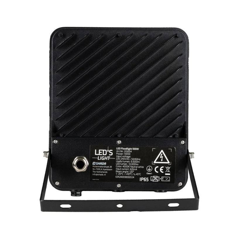 LED-Flutlicht – 100 W, 9600 lm, 4000 K – Schwarz – IP65