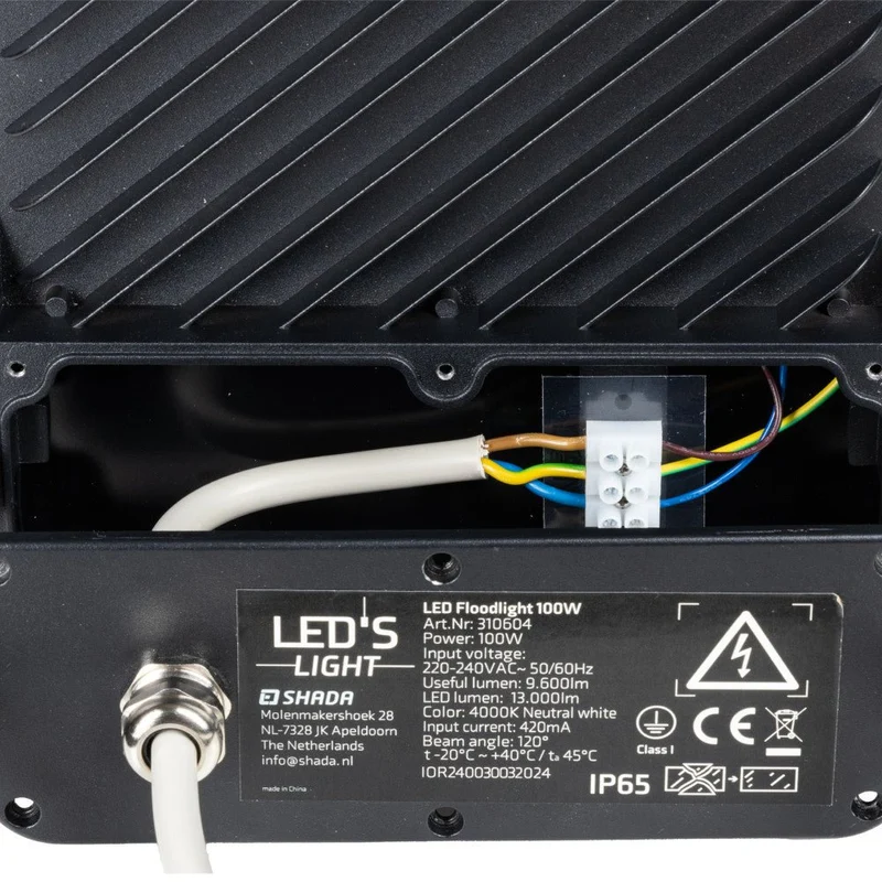 LED-Flutlicht – 100 W, 9600 lm, 4000 K – Schwarz – IP65