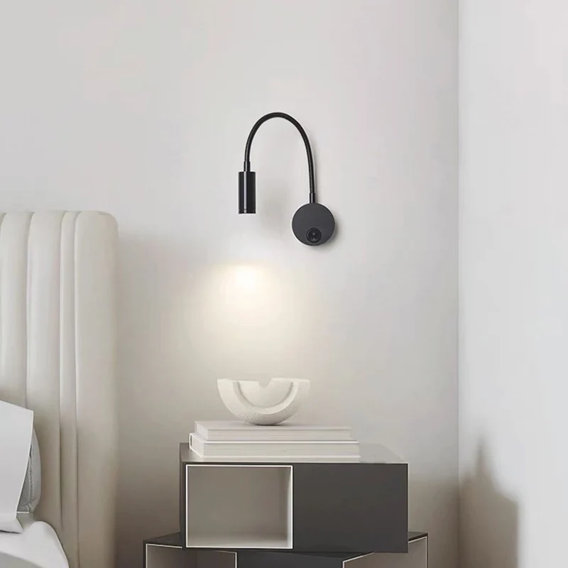 Wall Sconce Light Simple Small Rotating Metal LED, Black