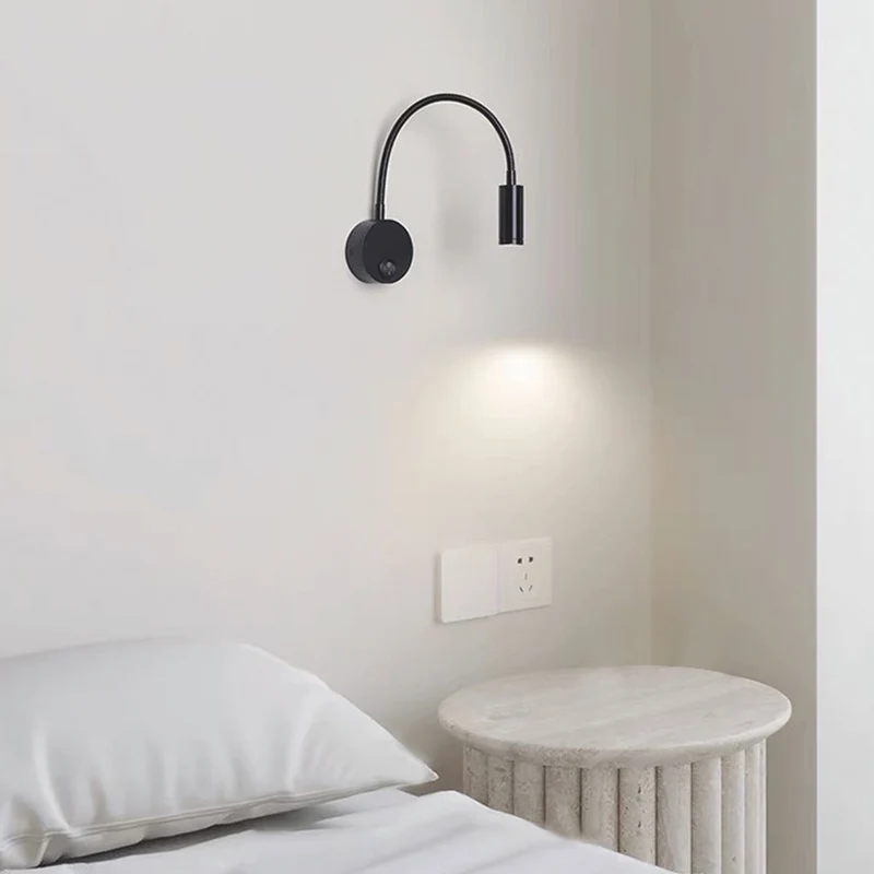 Wall Sconce Light Simple Small Rotating Metal LED, Black