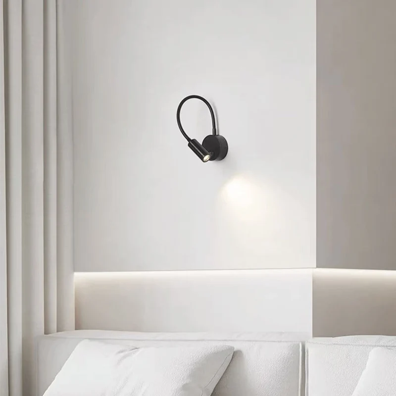 Wall Sconce Light Simple Small Rotating Metal LED, Black