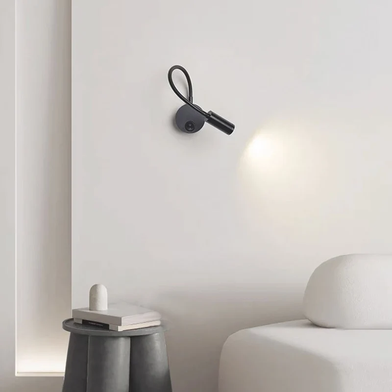 Wall Sconce Light Simple Small Rotating Metal LED, Black