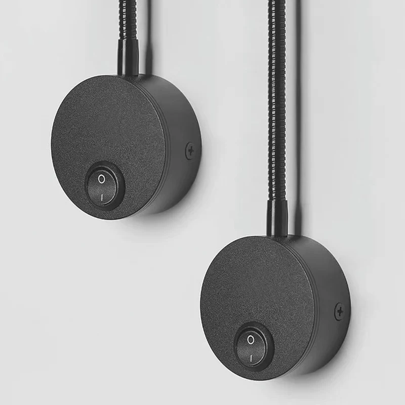Wall Sconce Light Simple Small Rotating Metal LED, Black