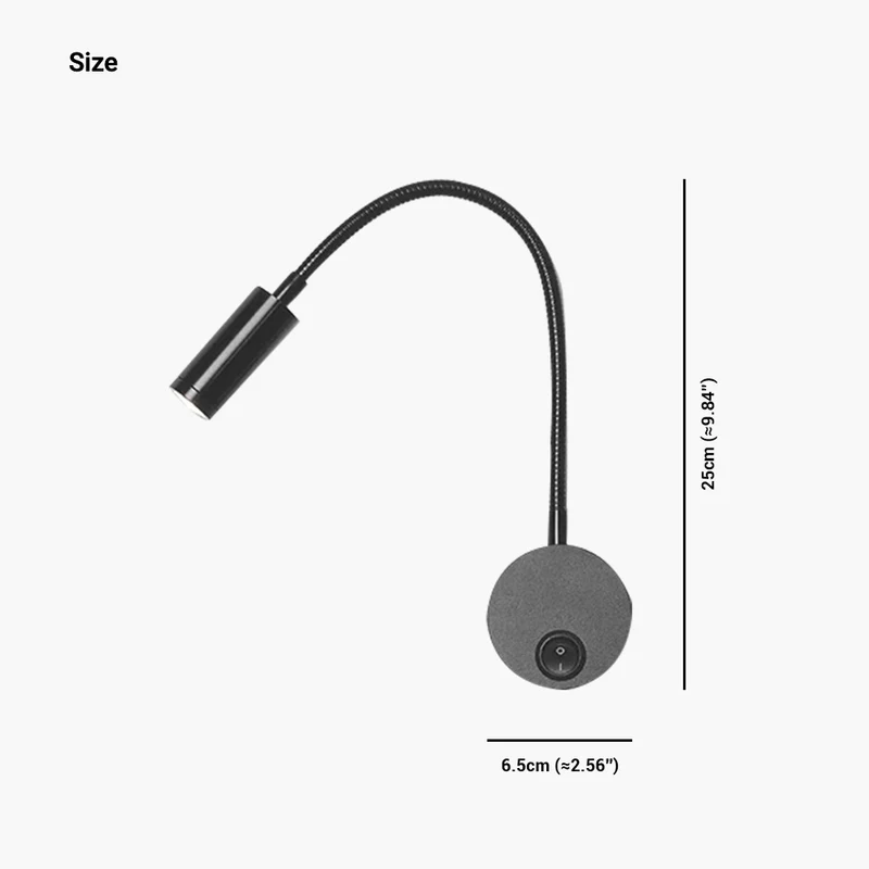 Wall Sconce Light Simple Small Rotating Metal LED, Black