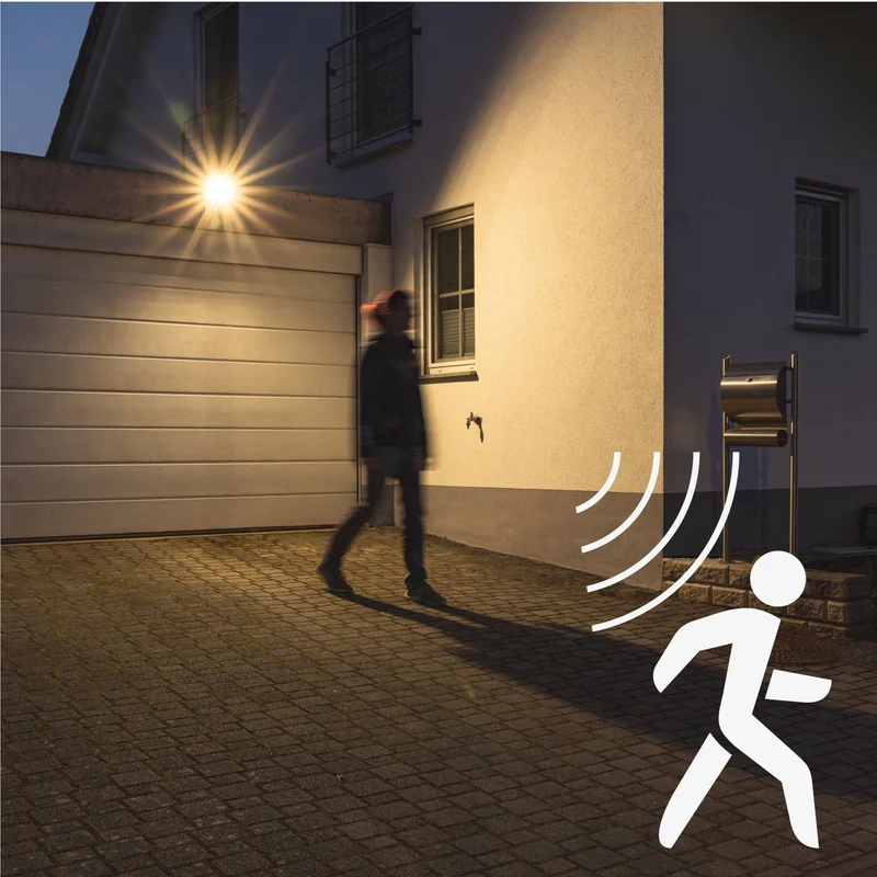 LED Flutlicht mit Sensor 50W 7000lm 4000K neutralweiß IP65 Schwarz - LED's Light