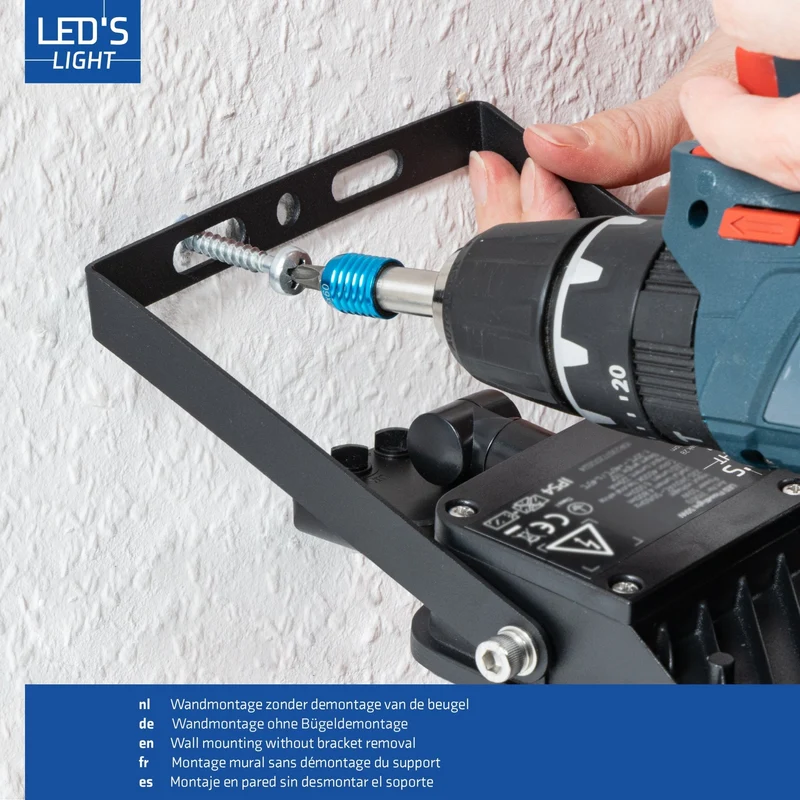 LED Flutlicht mit Sensor 50W 7000lm 4000K neutralweiß IP65 Schwarz - LED's Light