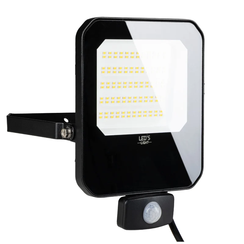 LED Flutlicht mit Sensor 50W 7000lm 4000K neutralweiß IP65 Schwarz - LED's Light