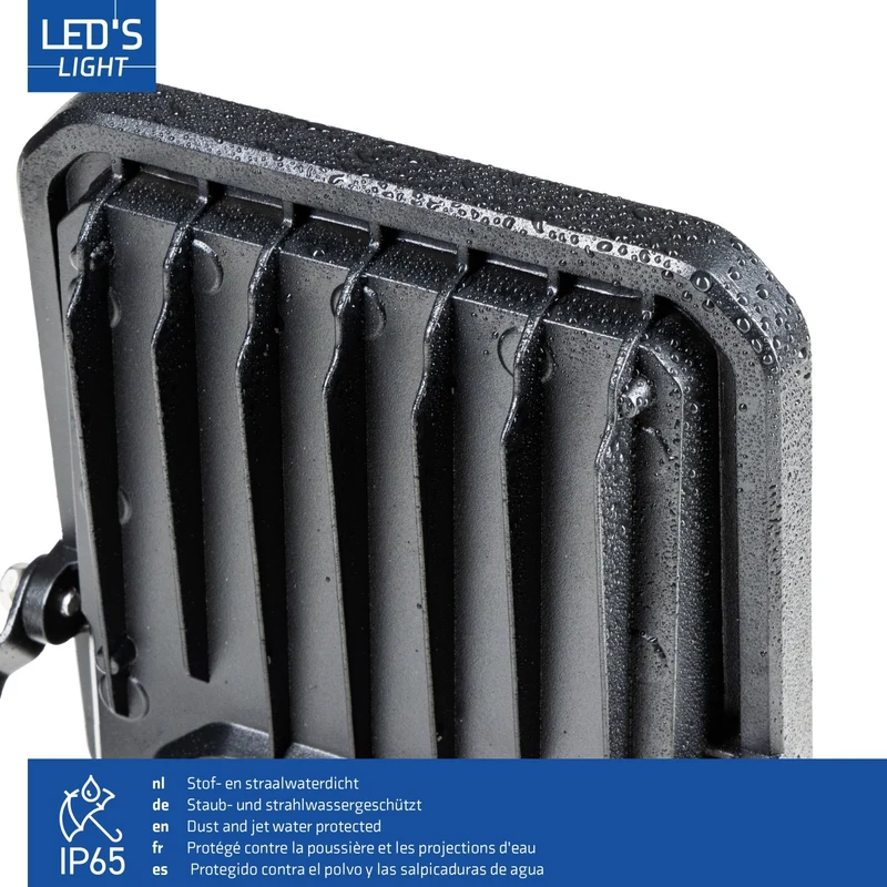 LED Flutlicht mit Sensor 50W 7000lm 4000K neutralweiß IP65 Schwarz - LED's Light