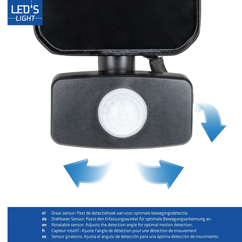 LED Flutlicht mit Sensor 50W 7000lm 4000K neutralweiß IP65 Schwarz - LED's Light