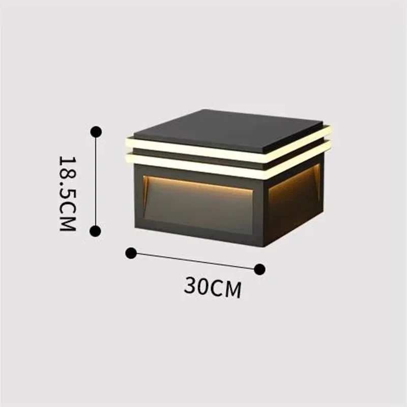 Quadratische Solar-Außenlampe aus Edelstahl – Hélion