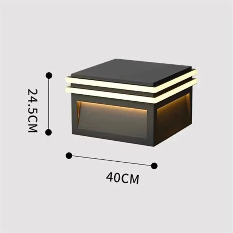 Quadratische Solar-Außenlampe aus Edelstahl – Hélion