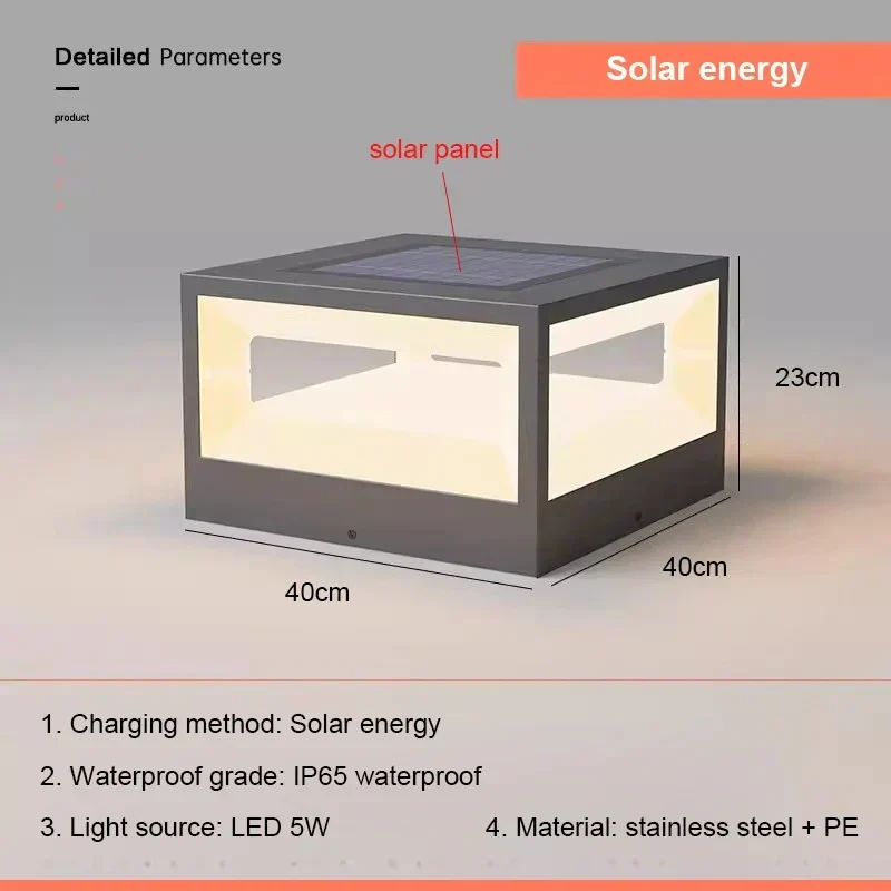 Solarlampe für den Außenbereich aus Edelstahl – Solarique