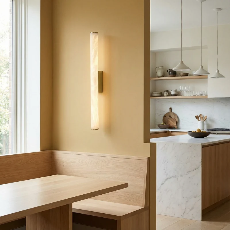Minimalistische Wandleuchte aus Kupfer und Marmor für Wohnzimmer – Marmoria