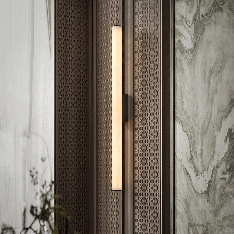 Minimalistische Wandleuchte aus Kupfer und Marmor für Wohnzimmer – Marmoria